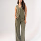 Love Laura Pinstripe Waistcoat In Khaki