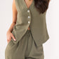 Love Laura Pinstripe Waistcoat In Khaki