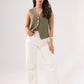 Love Laura Pinstripe Waistcoat In Khaki