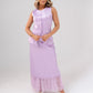 Love Laura Lace Trim Satin Skirt In Lilac