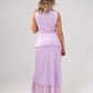 Love Laura Lace Trim Satin Skirt In Lilac
