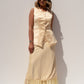 Love Laura Lace Trim Satin Waistcoat In Lemon