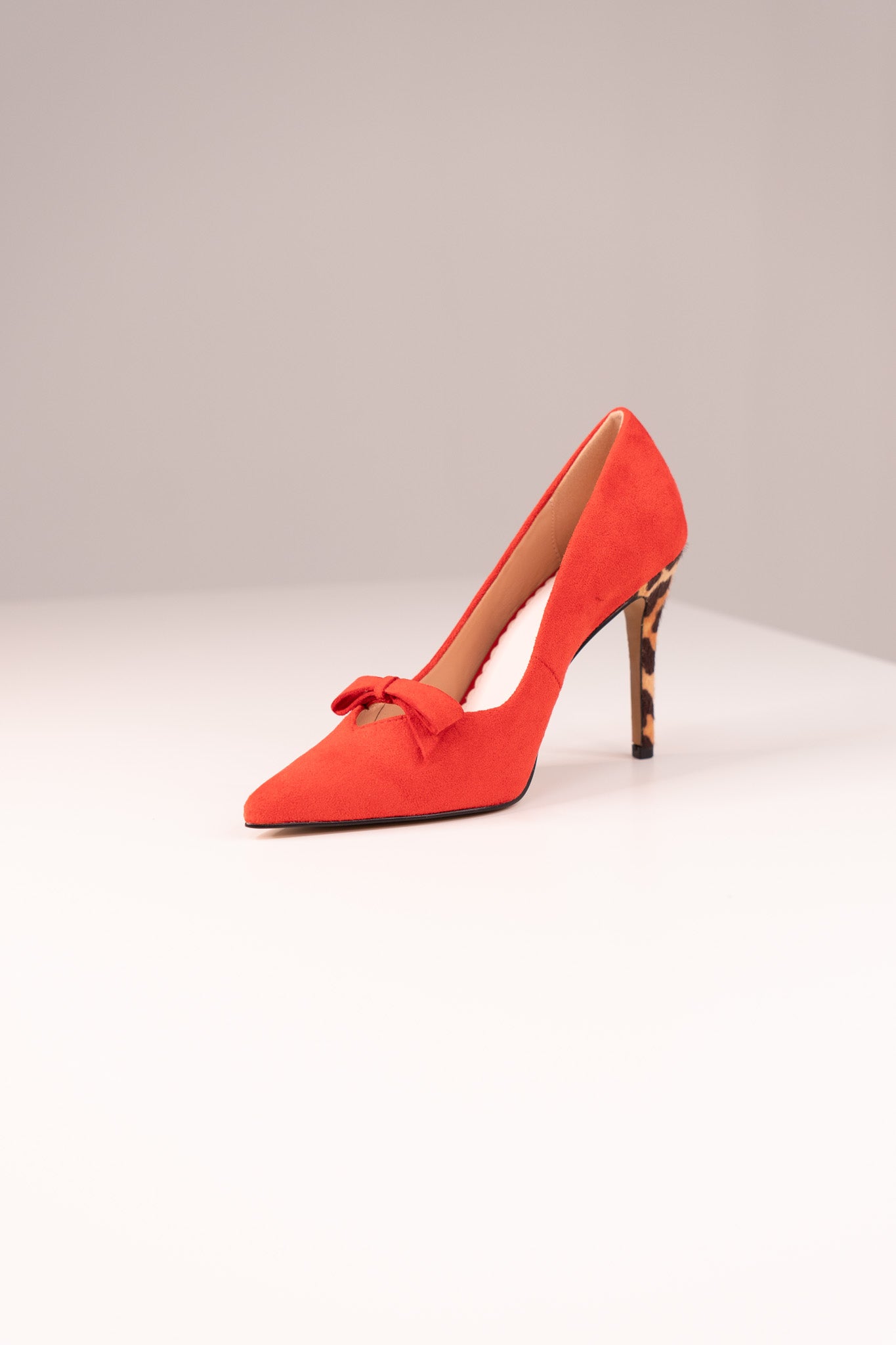 Love Laura Statement Bow Heel In Red Suede