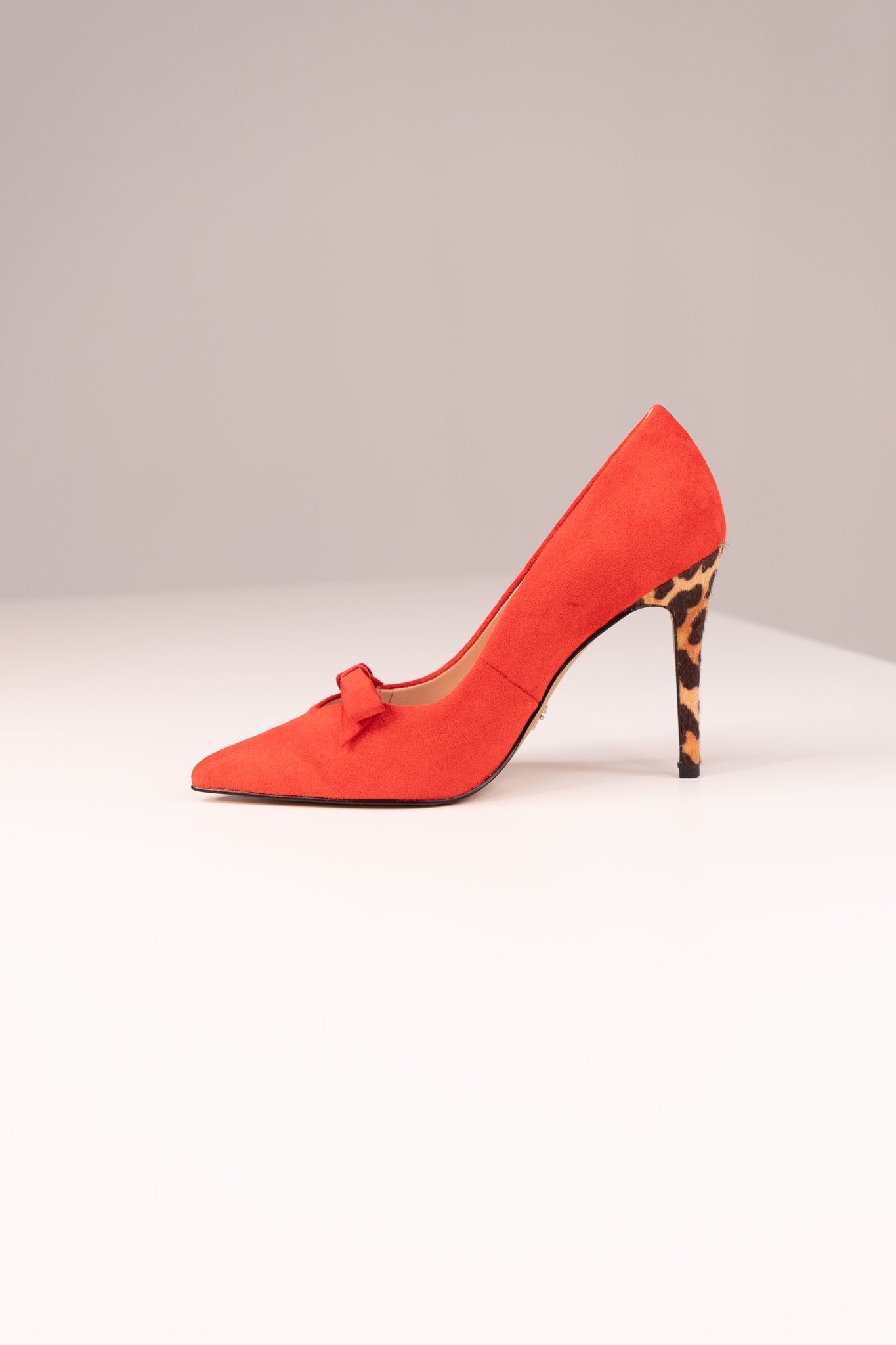 Love Laura Statement Bow Heel In Red Suede