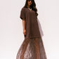 Love Laura Contrast T-Shirt Dress In Chocolate