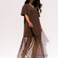 Love Laura Contrast T-Shirt Dress In Chocolate
