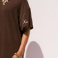 Love Laura Contrast T-Shirt Dress In Chocolate