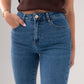 Lynne Frayed Hem Jeans In Mid Wash