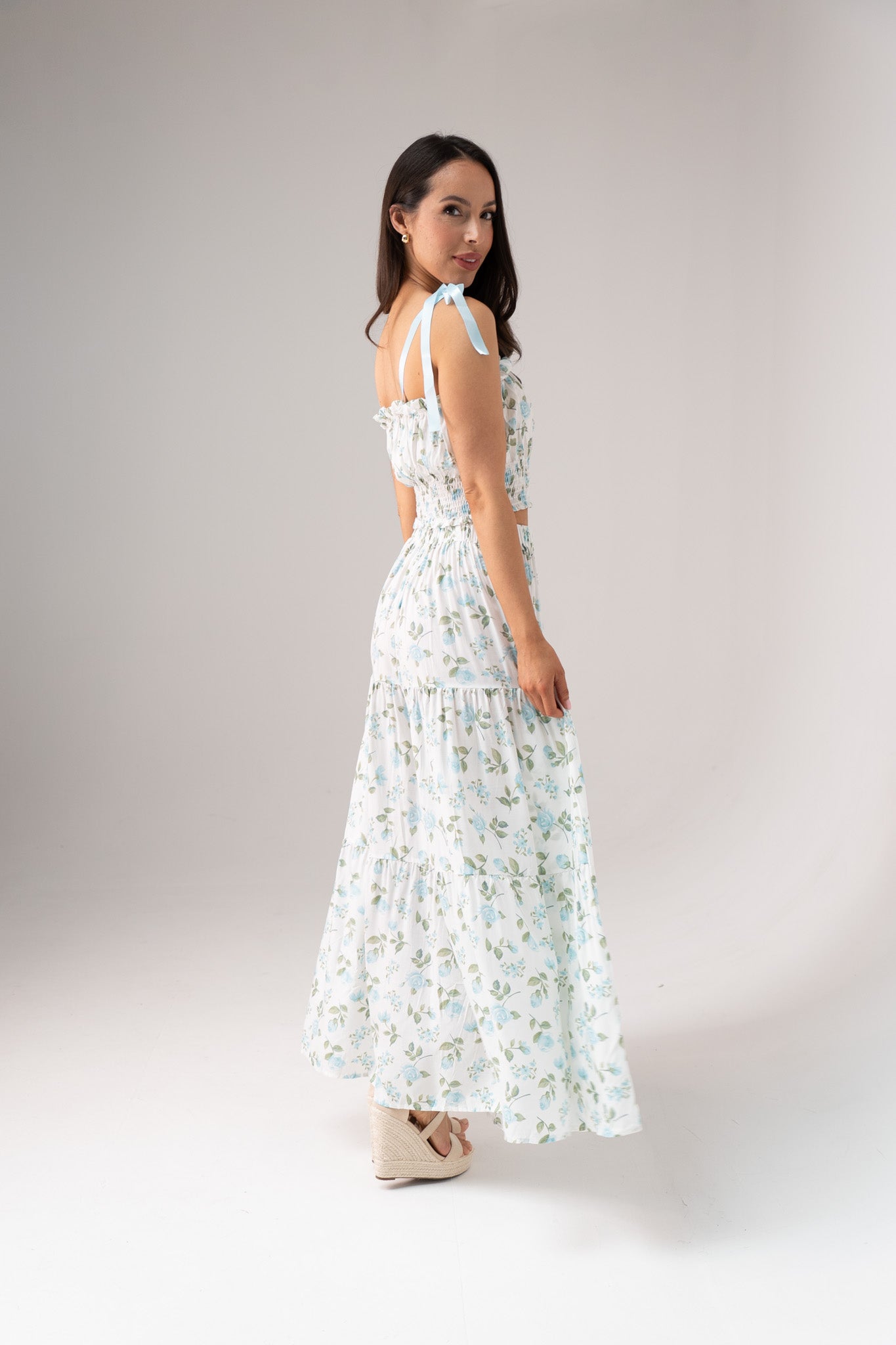 Maddie Floral Two Piece In Blue Mix