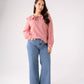 Maddie Tie Neck Gingham Blouse In Red