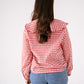 Maddie Tie Neck Gingham Blouse In Red