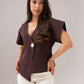 Maria Short Sleeve Cardigan In Chocolate