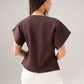 Maria Short Sleeve Cardigan In Chocolate