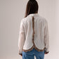 Megan Leopard Print Trim Shirt In White