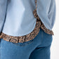 Megan Leopard Print Trim Shirt In Blue