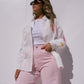 Megan Multi Print Shirt In White
