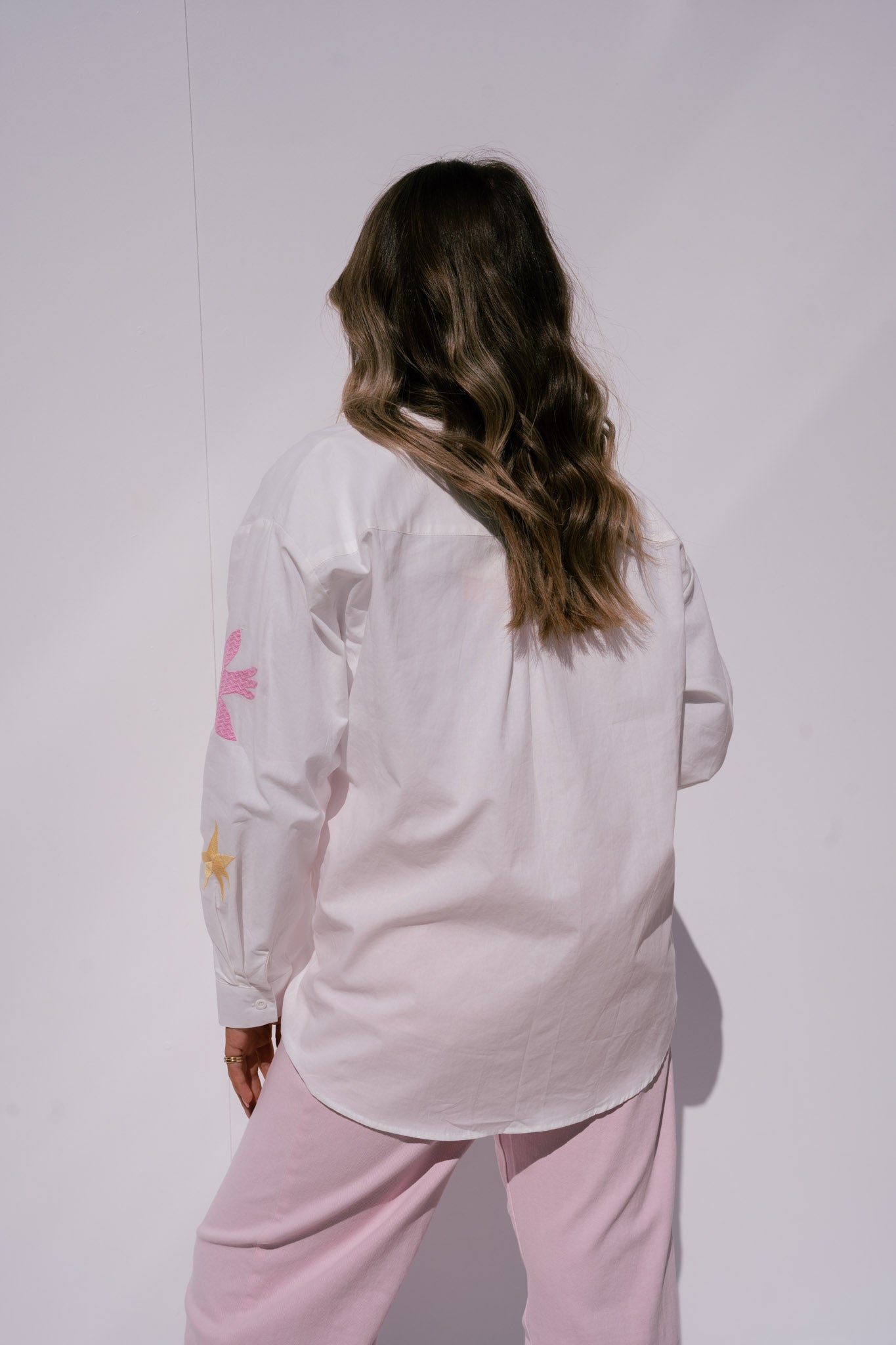 Megan Multi Print Shirt In White