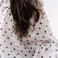 Megan Polka Dot Bardot Blouse In Cream