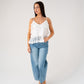 Megan Spotted Lace Trim Cami In White