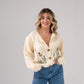 Melanie Embroidered Floral Cardigan In Cream