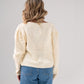 Melanie Embroidered Floral Cardigan In Cream
