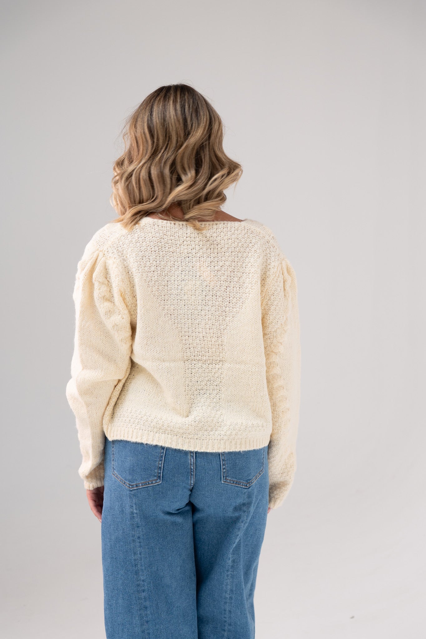 Melanie Embroidered Floral Cardigan In Cream