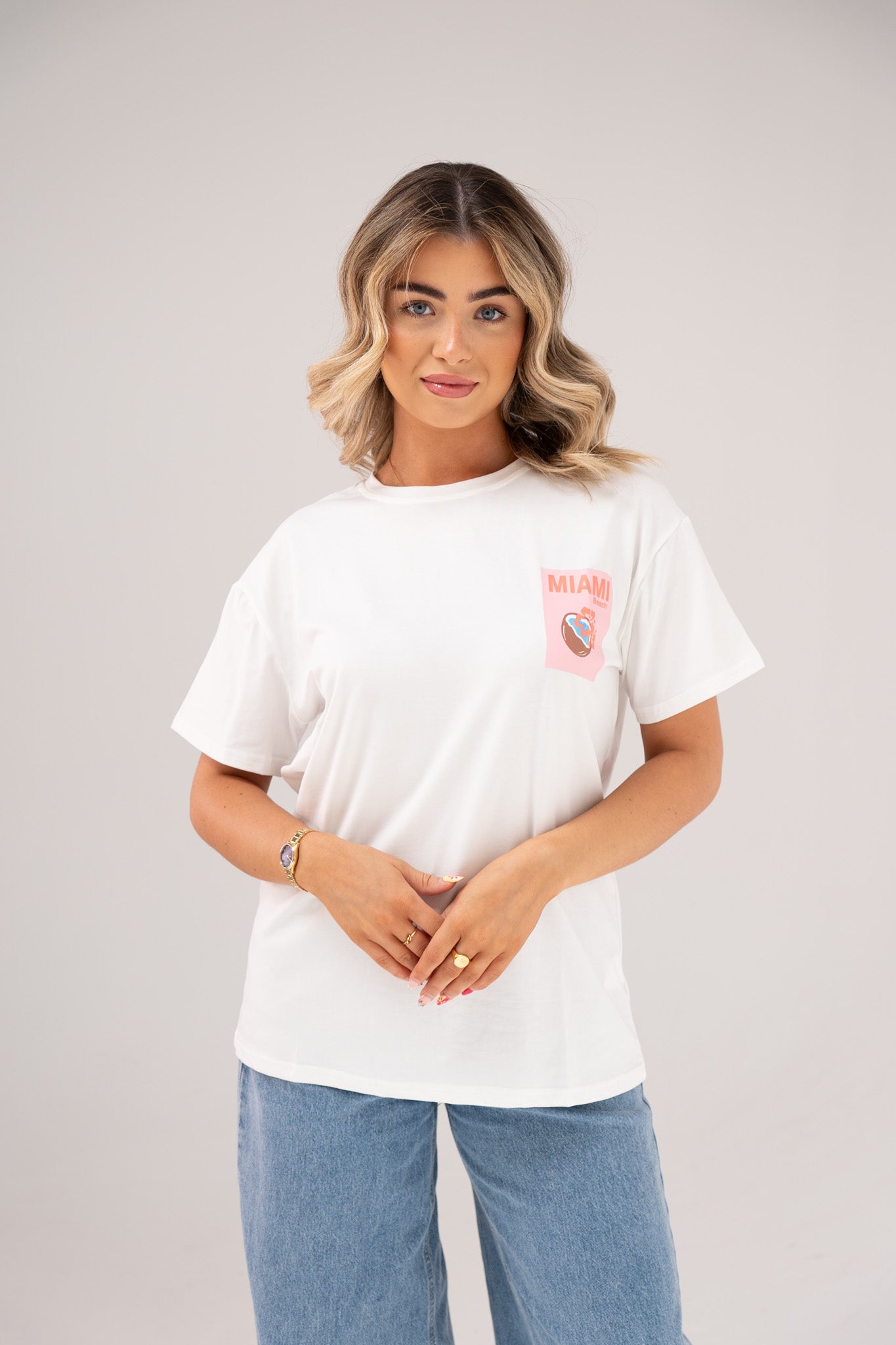 Melanie Miami Beach Coconut T-Shirt In White