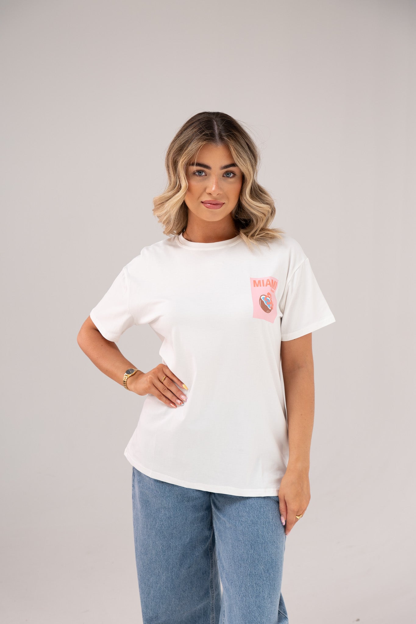 Melanie Miami Beach Coconut T-Shirt In White