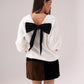 Millie Bow Detail Jumper In Monochrome