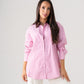 Millie Contrast Collar Stripe Shirt In Pink
