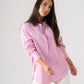 Millie Contrast Collar Stripe Shirt In Pink