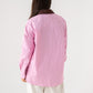Millie Contrast Collar Stripe Shirt In Pink