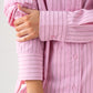 Millie Contrast Collar Stripe Shirt In Pink
