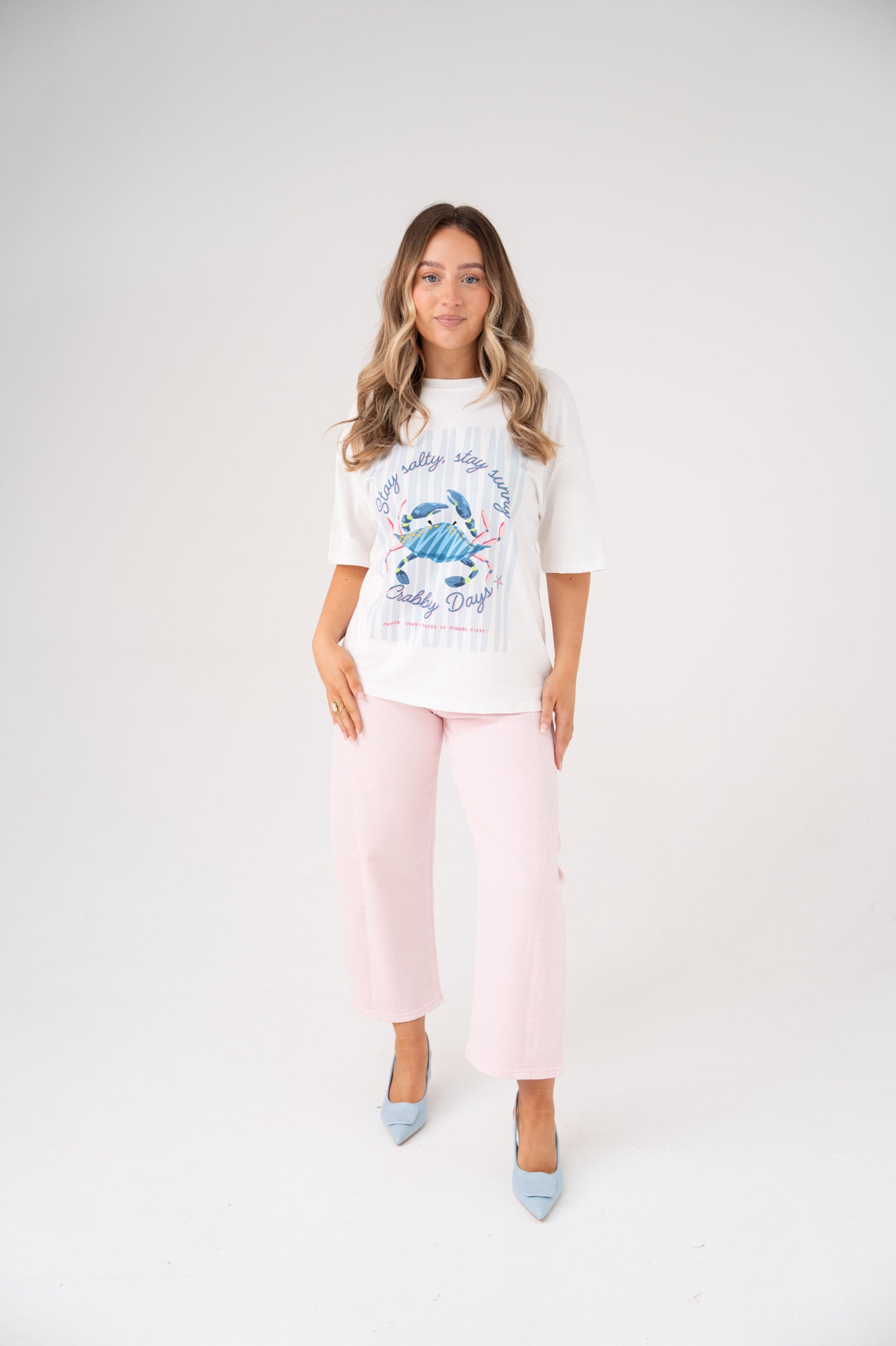 Millie Crab Graphic T-Shirt In White