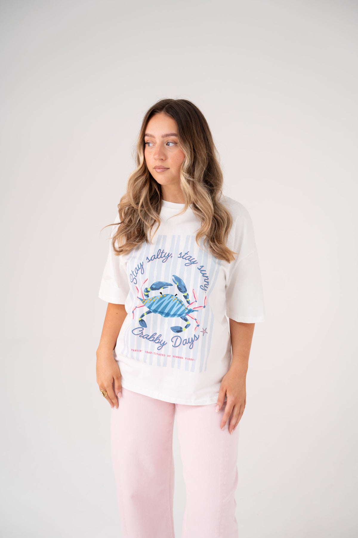 Millie Crab Graphic T-Shirt In White