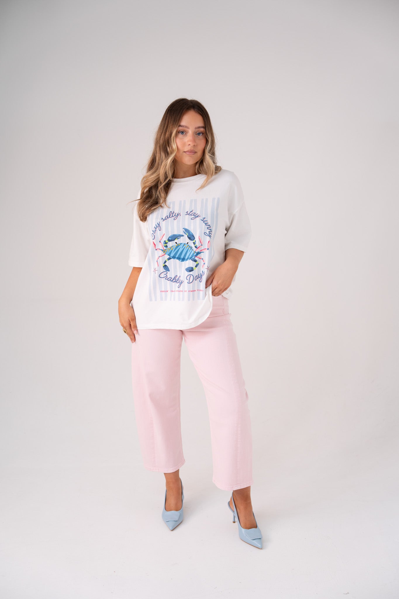 Millie Crab Graphic T-Shirt In White