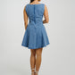 Millie Denim Mini Dress In Mid Wash