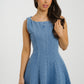 Millie Denim Mini Dress In Mid Wash