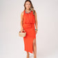 Millie Drape Detail Maxi Dress In Coral
