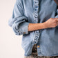 Millie Frill Detail Denim Shirt In Light Wash