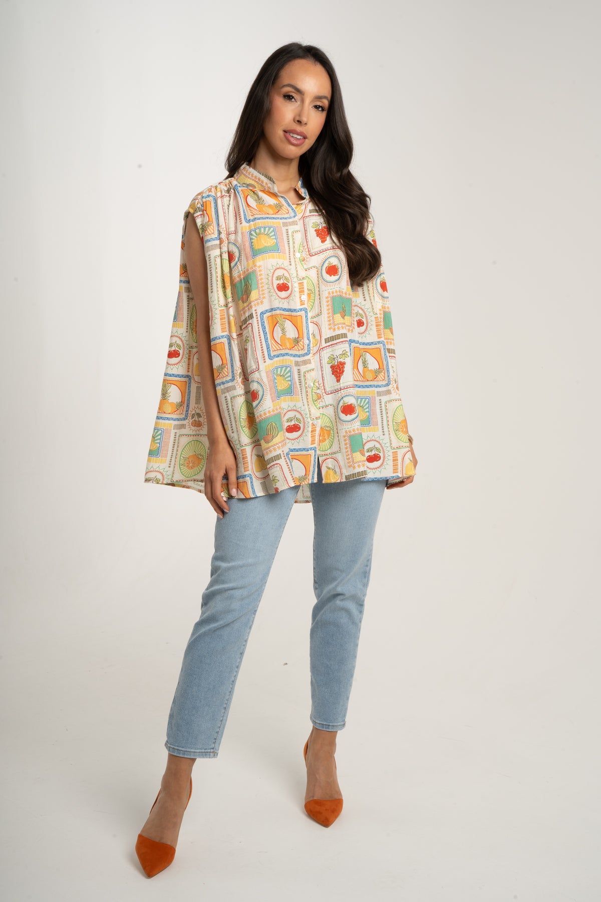 Millie Fruit Print Shirt In Multi