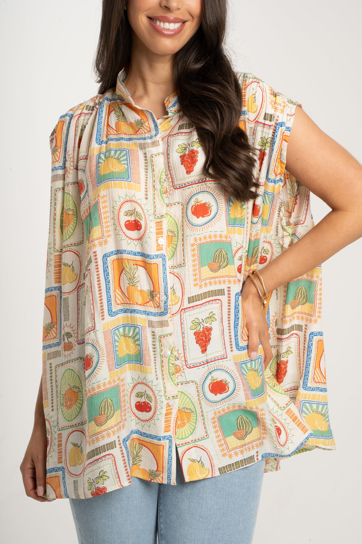 Millie Fruit Print Shirt In Multi