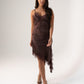 Millie Lace Trim Cami Dress In Chocolate