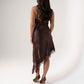 Millie Lace Trim Cami Dress In Chocolate