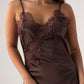 Millie Lace Trim Cami Dress In Chocolate