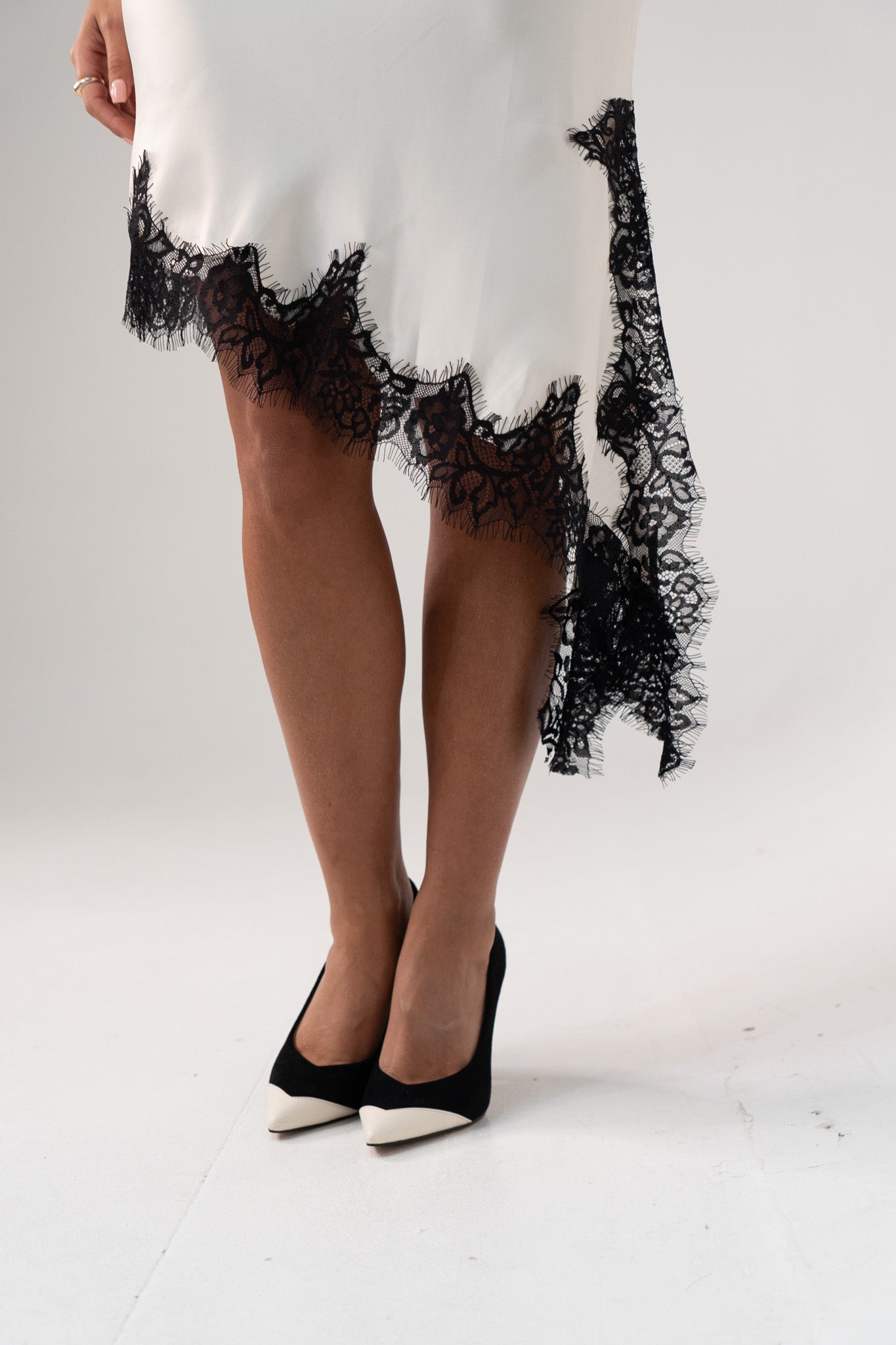 Millie Lace Trim Cami Dress In Cream