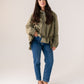 Millie Lace Trim Jacket In Khaki