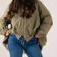 Millie Lace Trim Jacket In Khaki