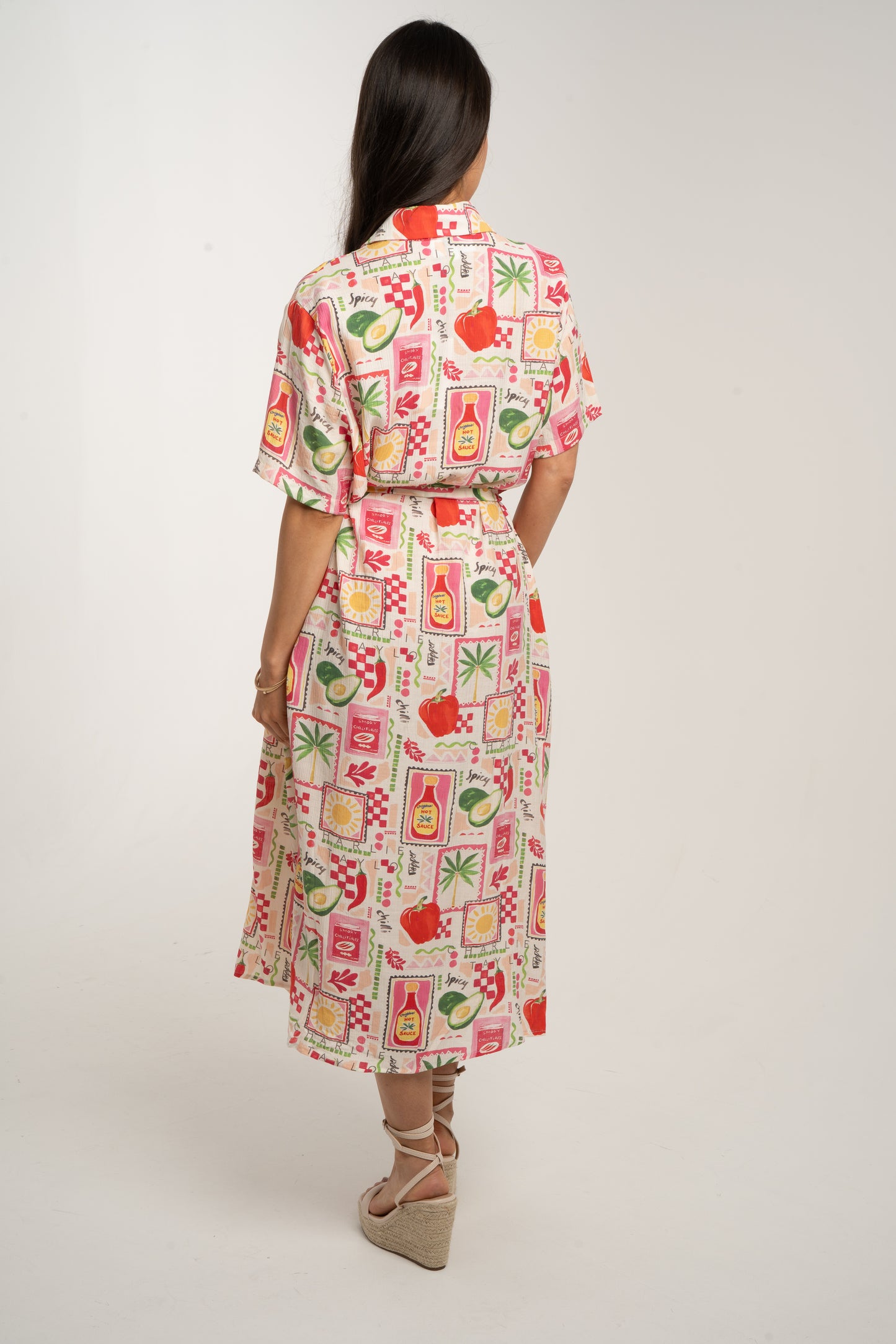 Millie Multi Print Dress In Pink Mix