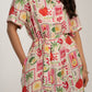 Millie Multi Print Dress In Pink Mix